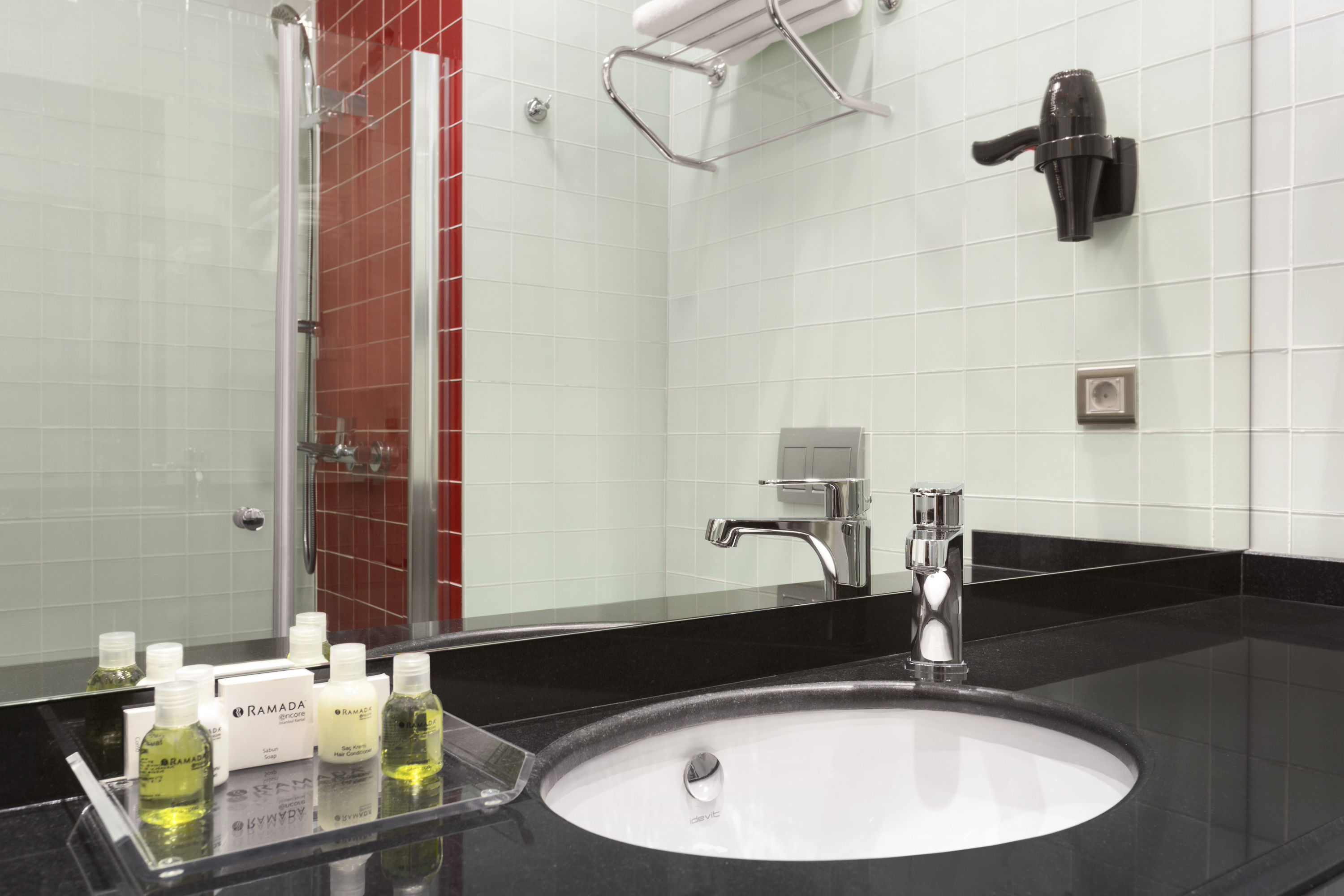 Guest room bath at the Ramada Encore by Wyndham Istanbul Kartal in Istanbul, Other than US/Canada