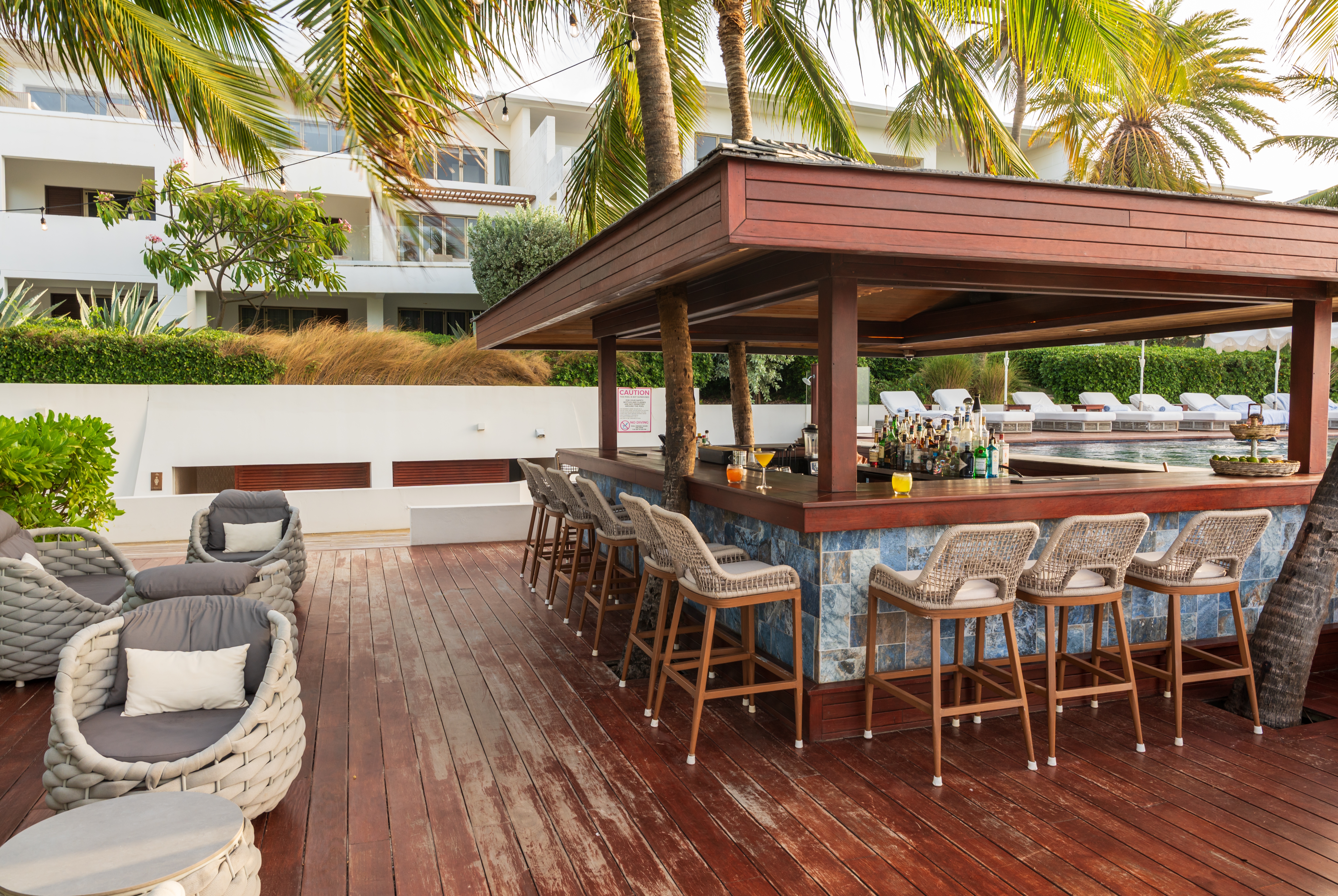 Pool bar at Hodges Bay Resort & Spa, an HQ Luxury Resort & Residences in St. Johns, Other than US/Canada