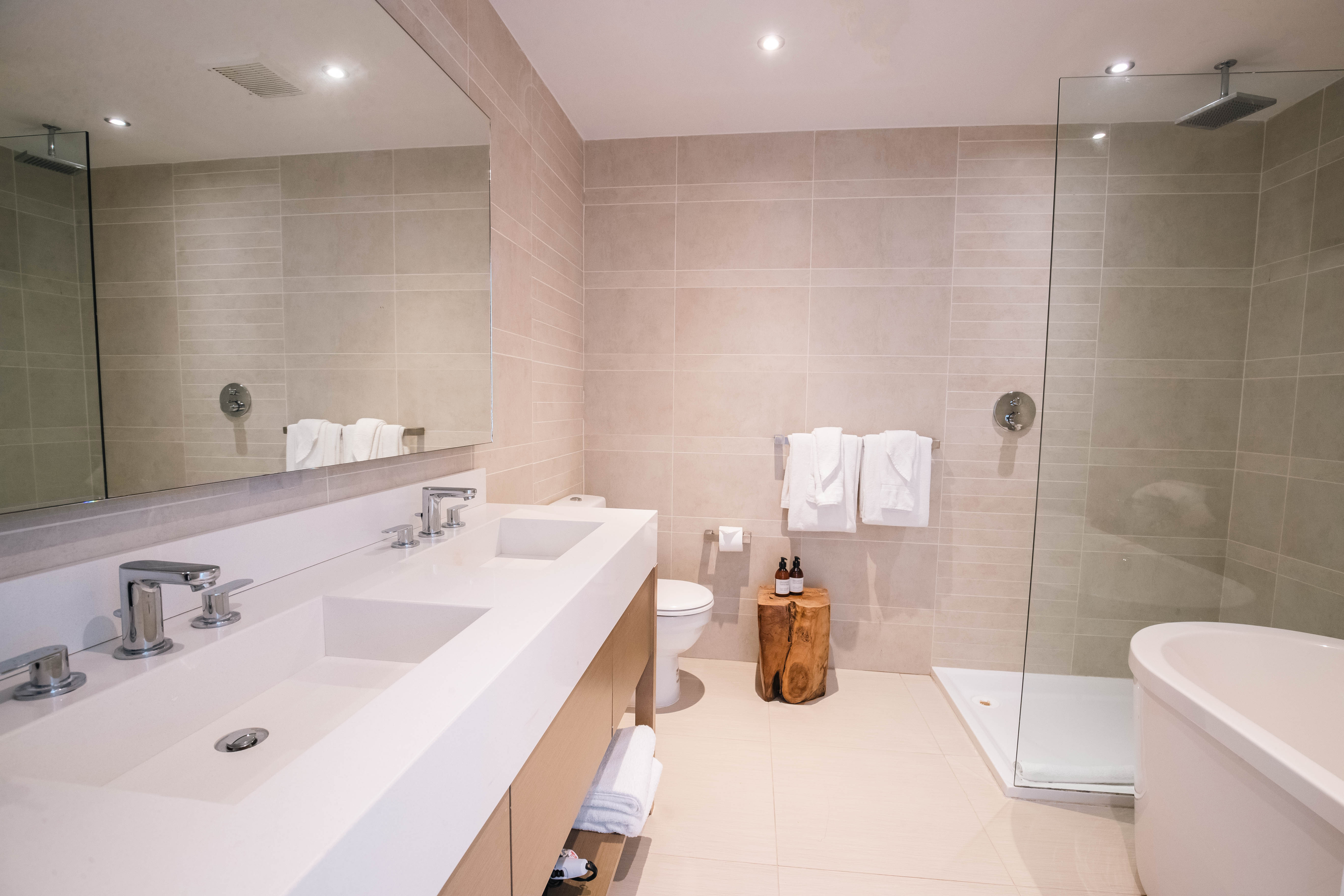 Guest room bath at the Hodges Bay Resort & Spa, an HQ Luxury Resort & Residences in St. Johns, Other than US/Canada