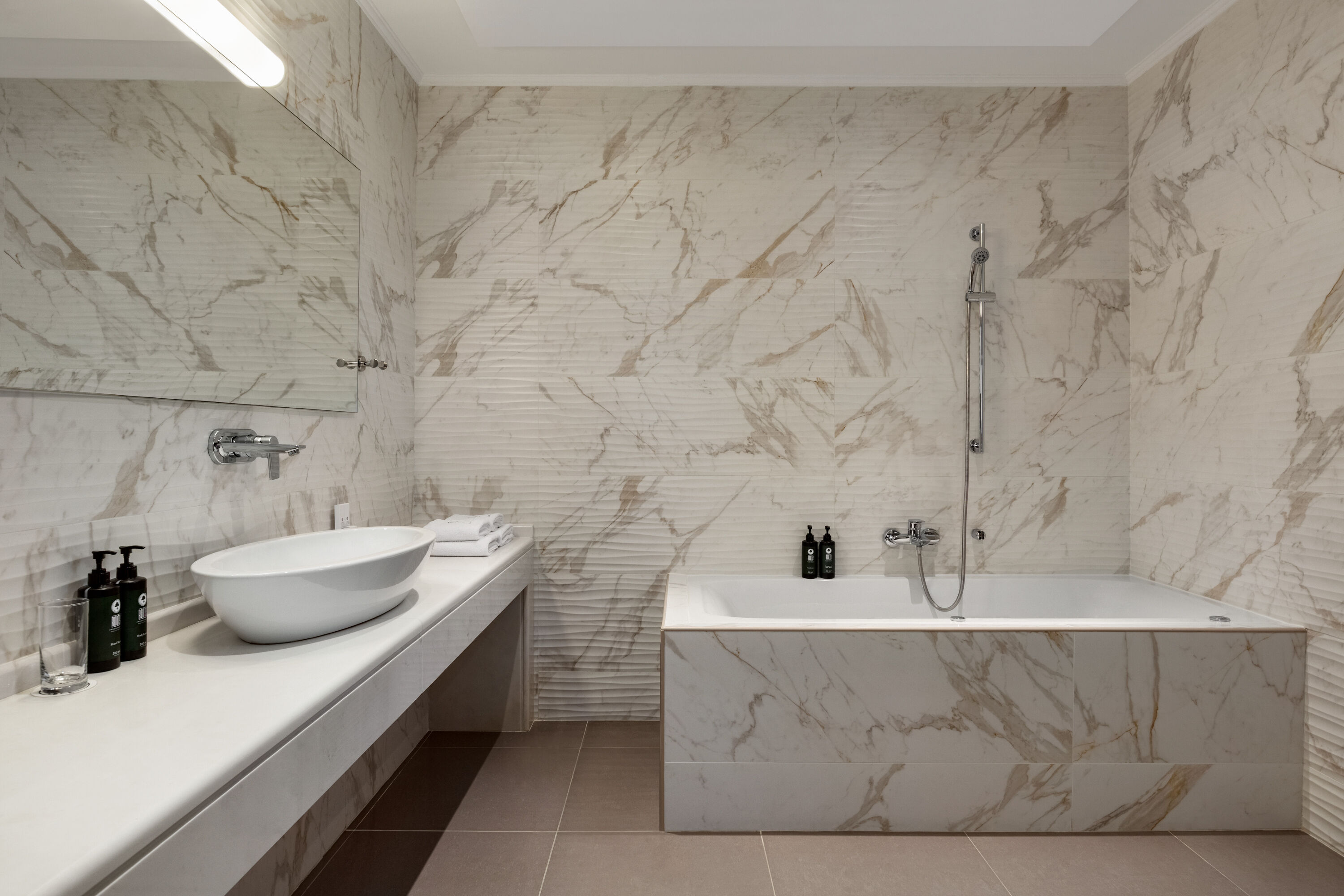 Guest room bath at the Zeus Eleva Ajul, a Registry Collection Hotel in Agia Paraskevi Chalikidi, Other than US/Canada