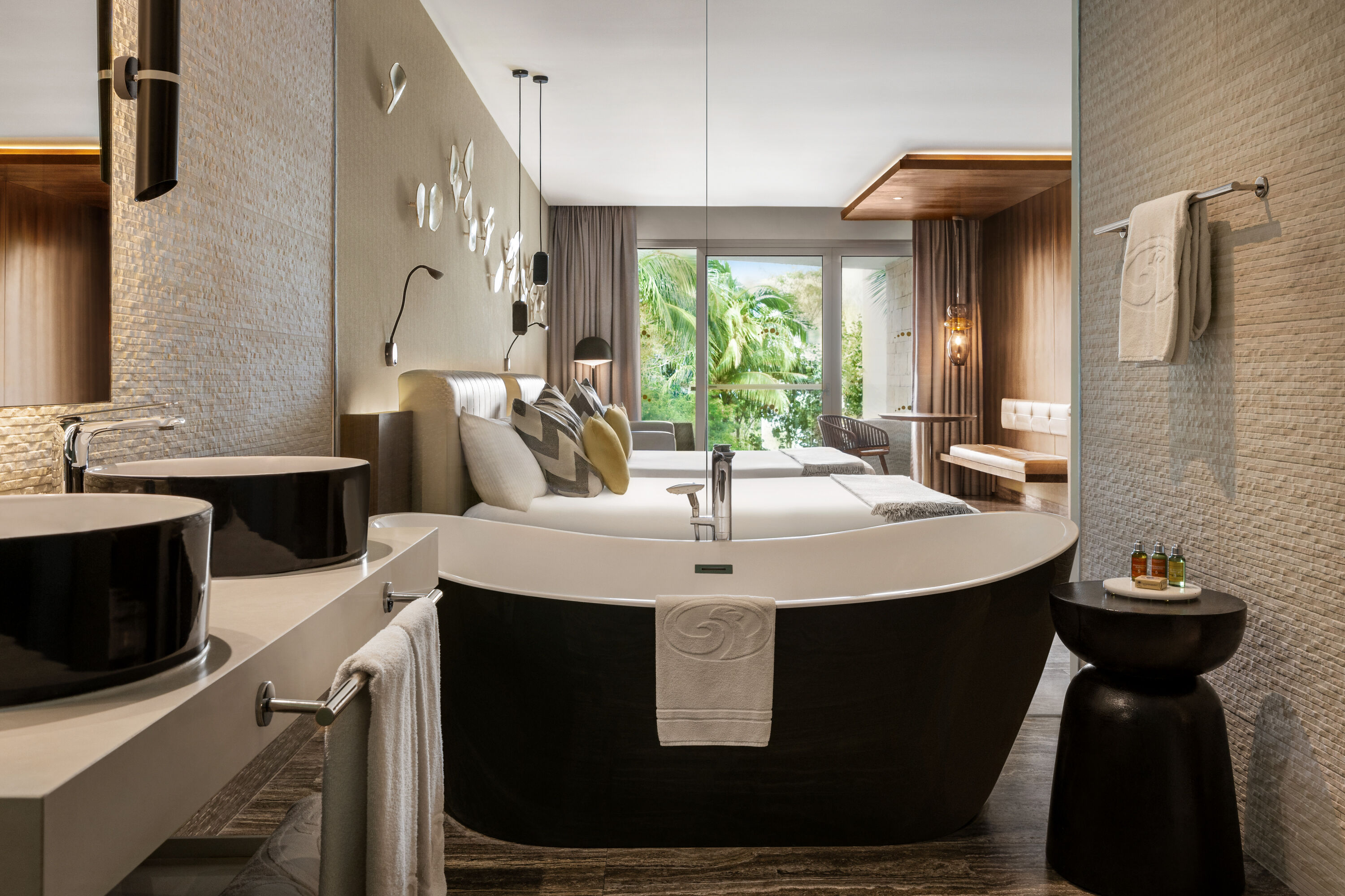 Guest room bath at the Grand Palladium Select Costa Mujeres - All Inclusive in Cancun, Other than US/Canada