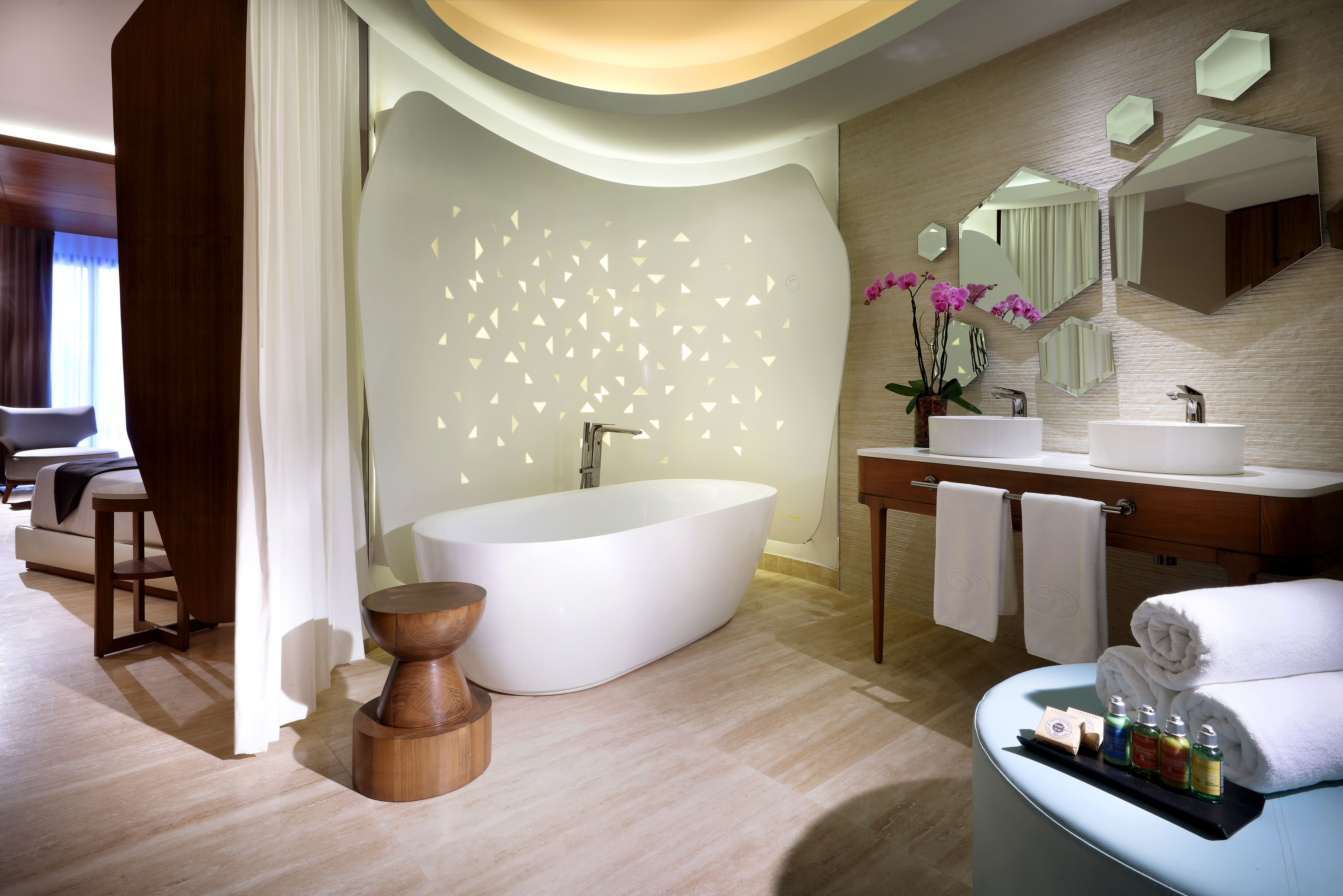 Guest room bath at the TRS Coral Costa Mujeres, a Registry Collection Hotel in Cancun, Other than US/Canada