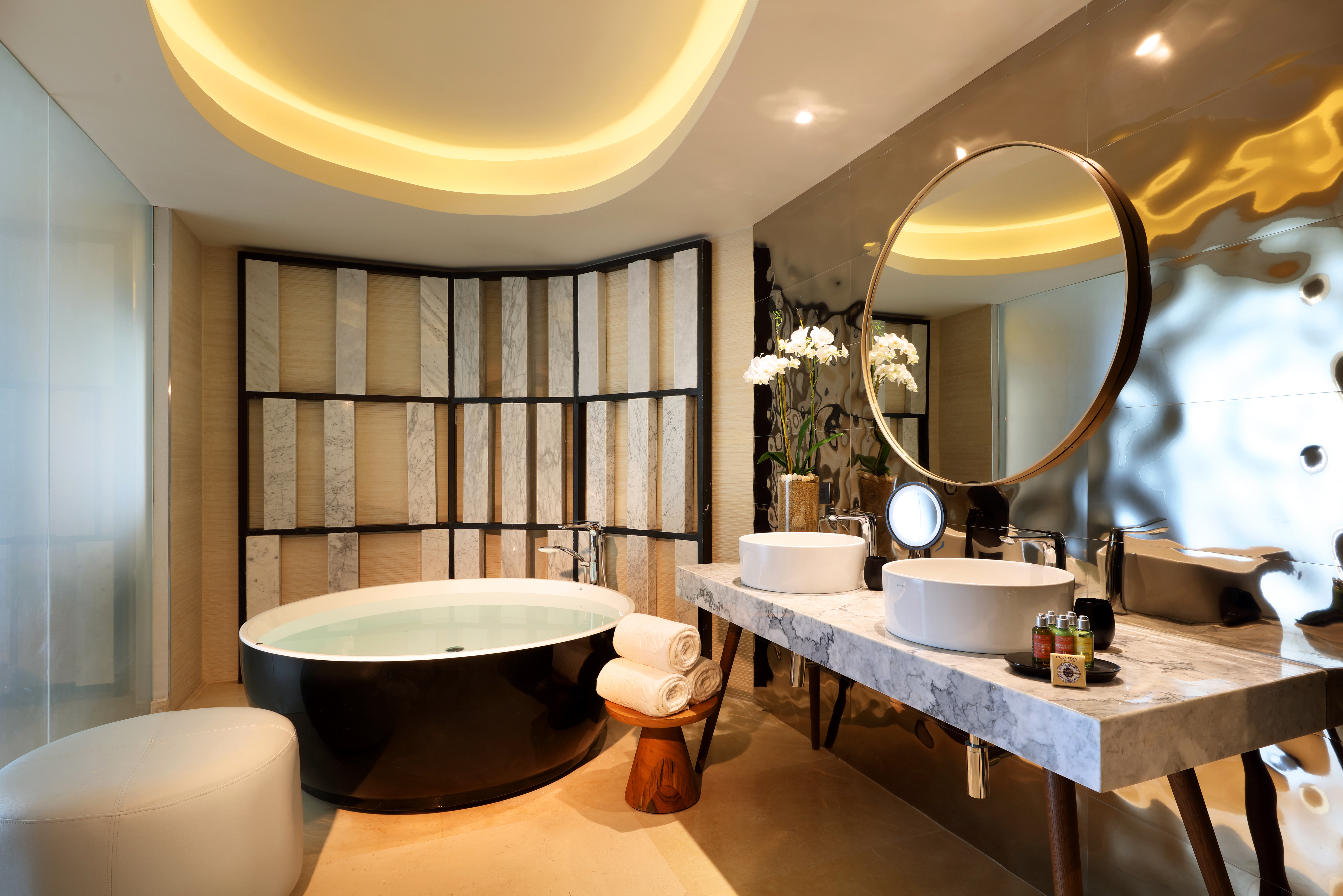 Guest room bath at the TRS Coral Costa Mujeres, a Registry Collection Hotel in Cancun, Other than US/Canada
