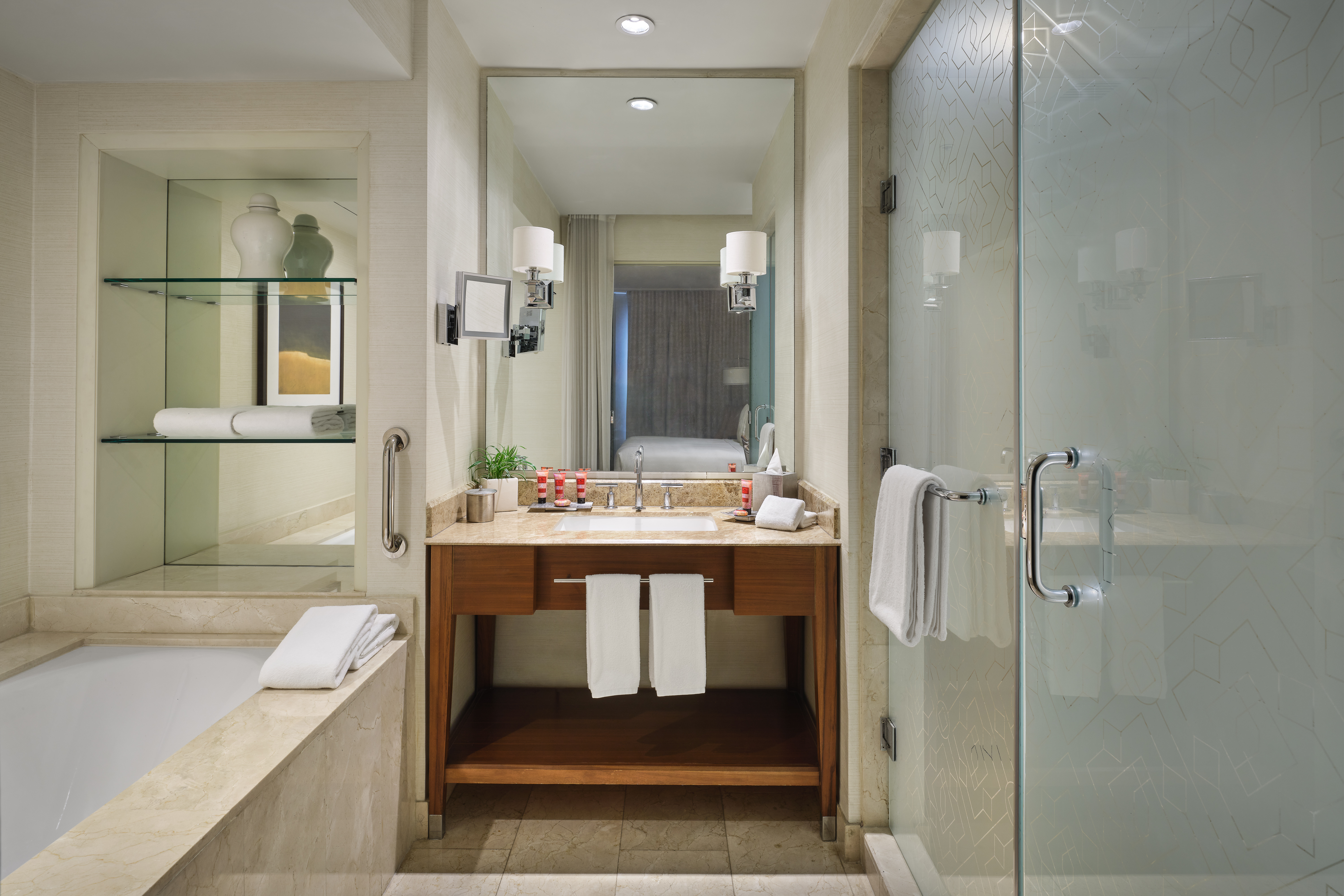 Guest room bath at the Bristol Panama, a Registry Collection Hotel in Panama City, Other than US/Canada
