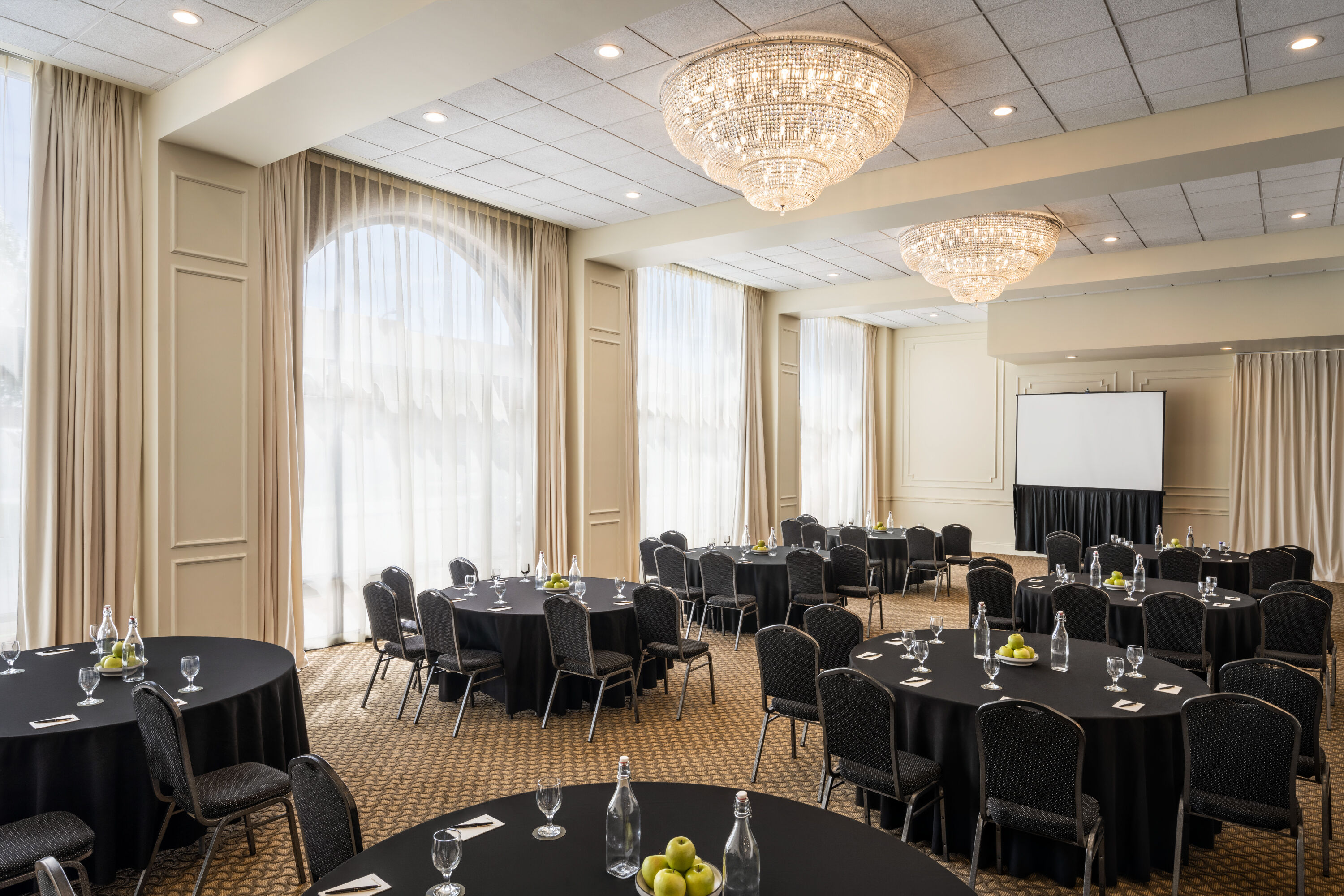 Meeting room banquet rounds at The Mining Exchange Hotel, a Registry Collection Hotel in Colorado Springs, Colorado
