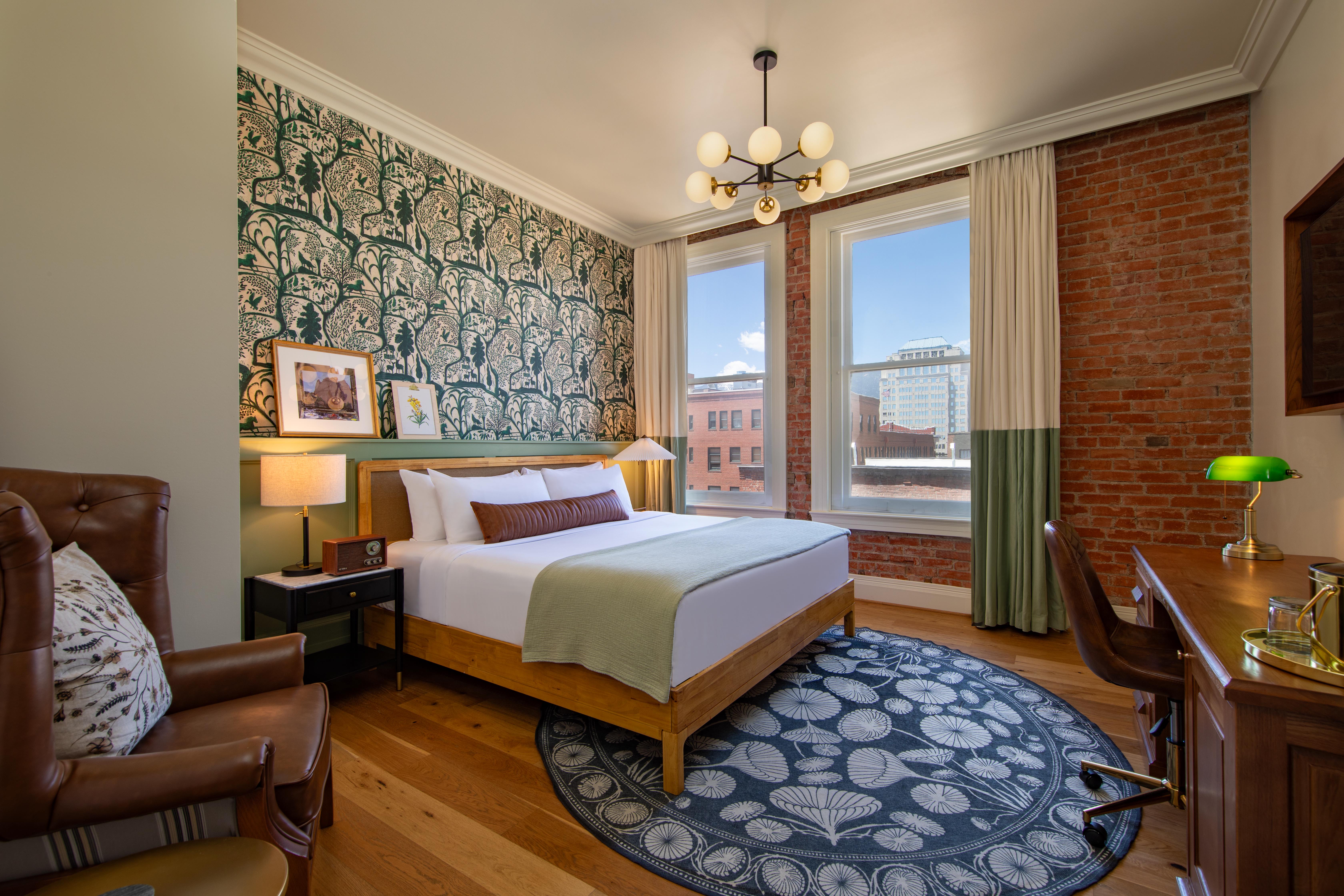 Guest room at the The Mining Exchange Hotel, a Registry Collection Hotel in Colorado Springs, Colorado