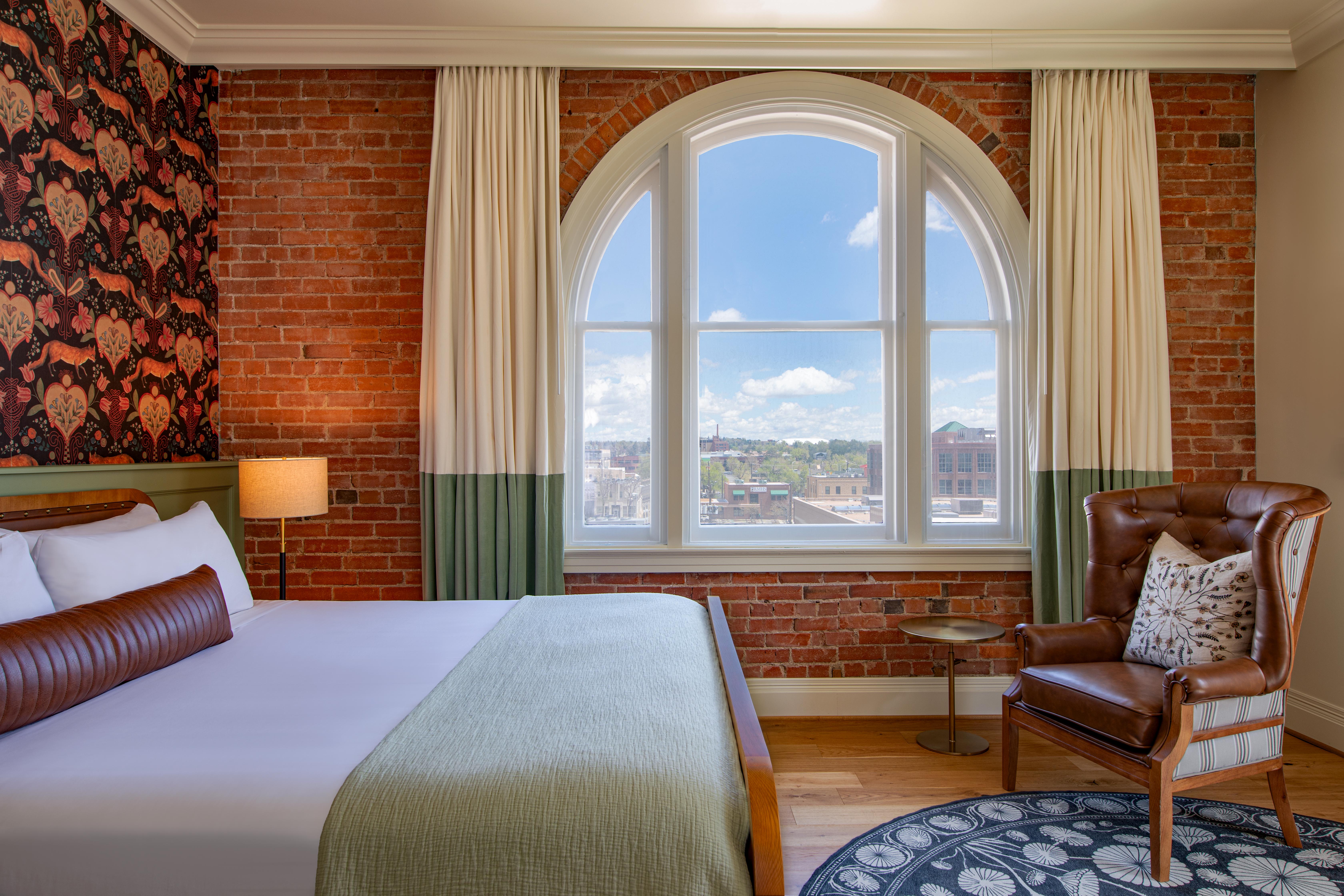 Guest room at the The Mining Exchange Hotel, a Registry Collection Hotel in Colorado Springs, Colorado