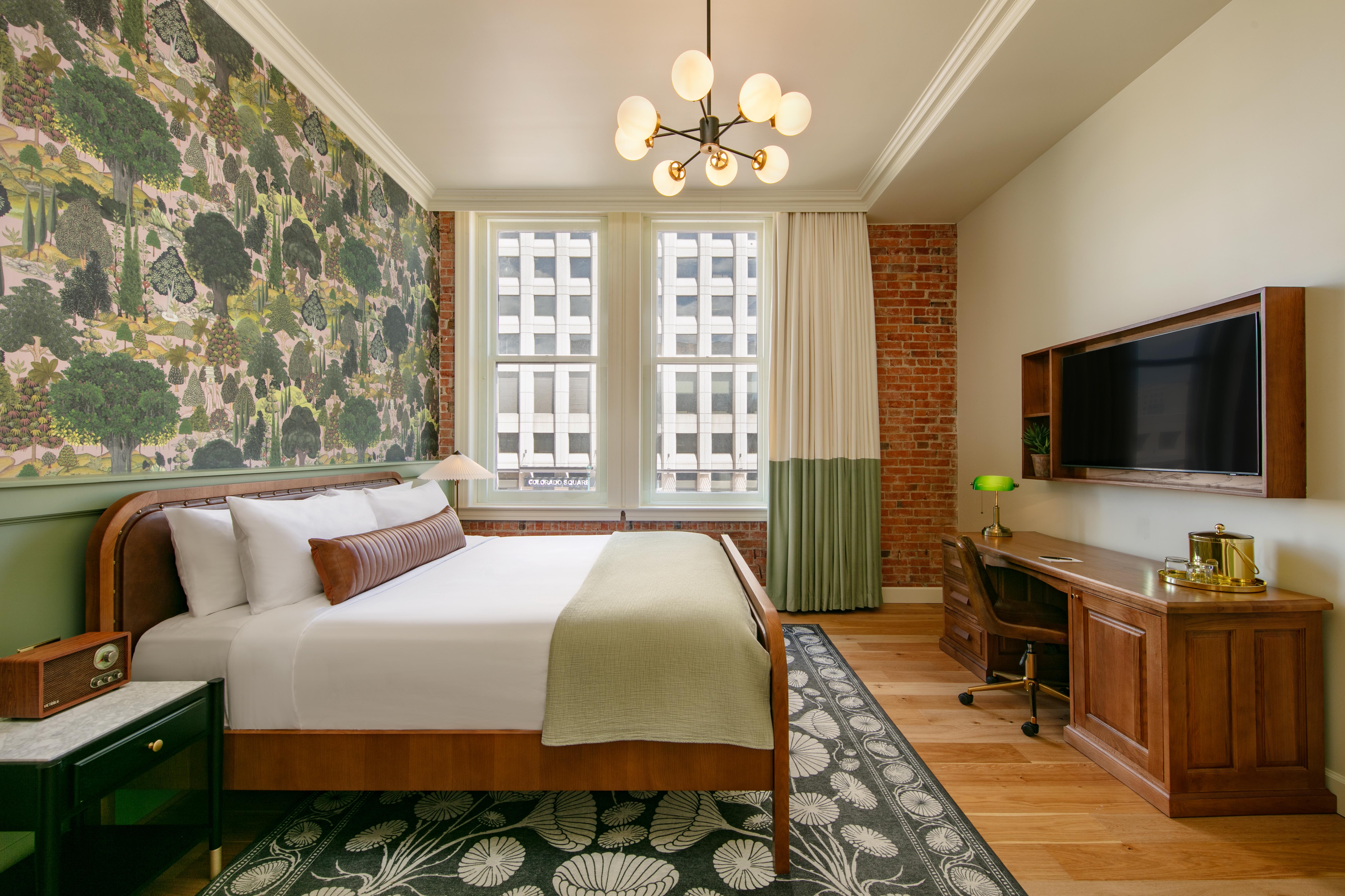 Guest room at the The Mining Exchange Hotel, a Registry Collection Hotel in Colorado Springs, Colorado