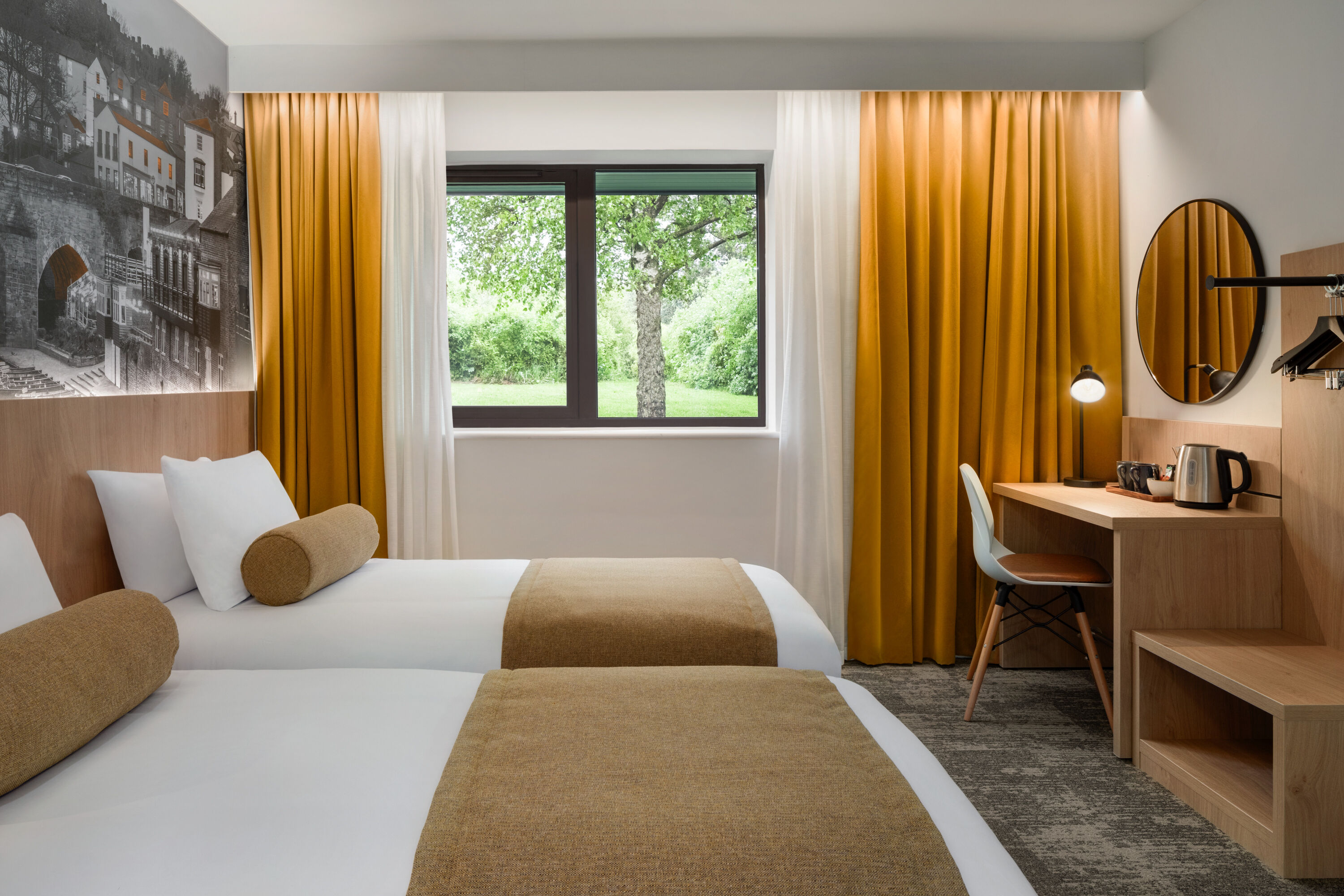 Guest room at the Super 8 by Wyndham Durham in Durham, Other than US/Canada