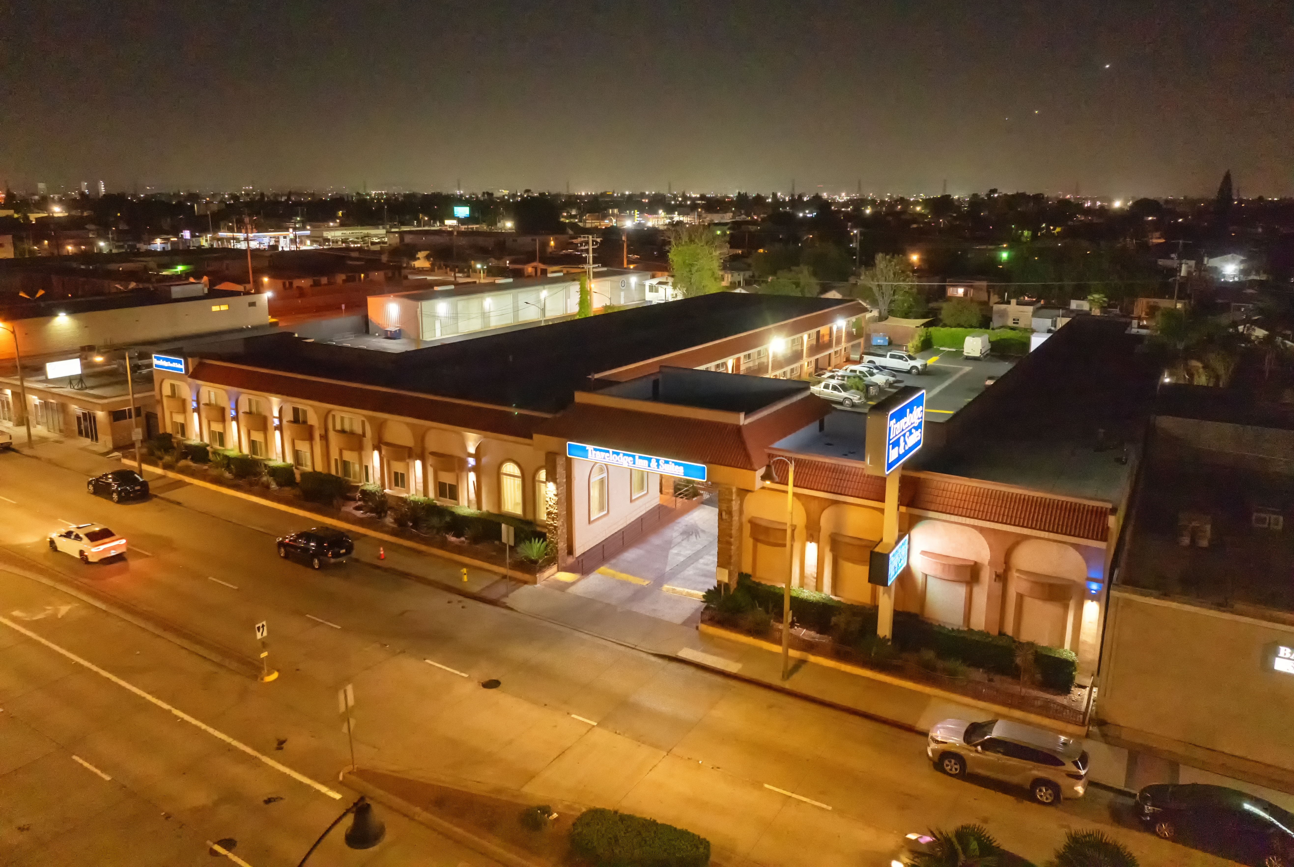 Exterior of Travelodge Inn & Suites by Wyndham Bell Los Angeles Area hotel in Bell, California