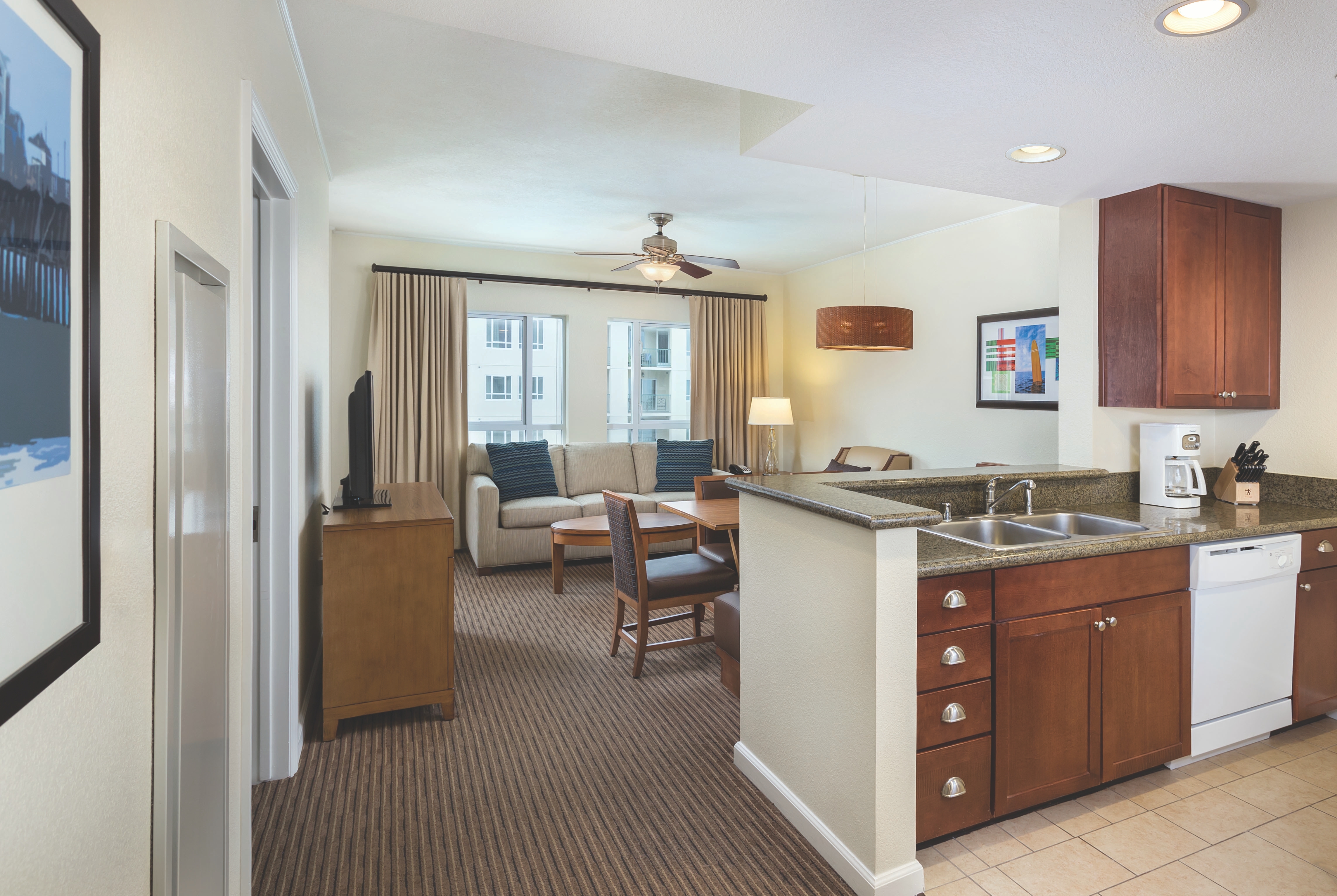 Club Wyndham Oceanside Pier Resort suite living room in Oceanside, California