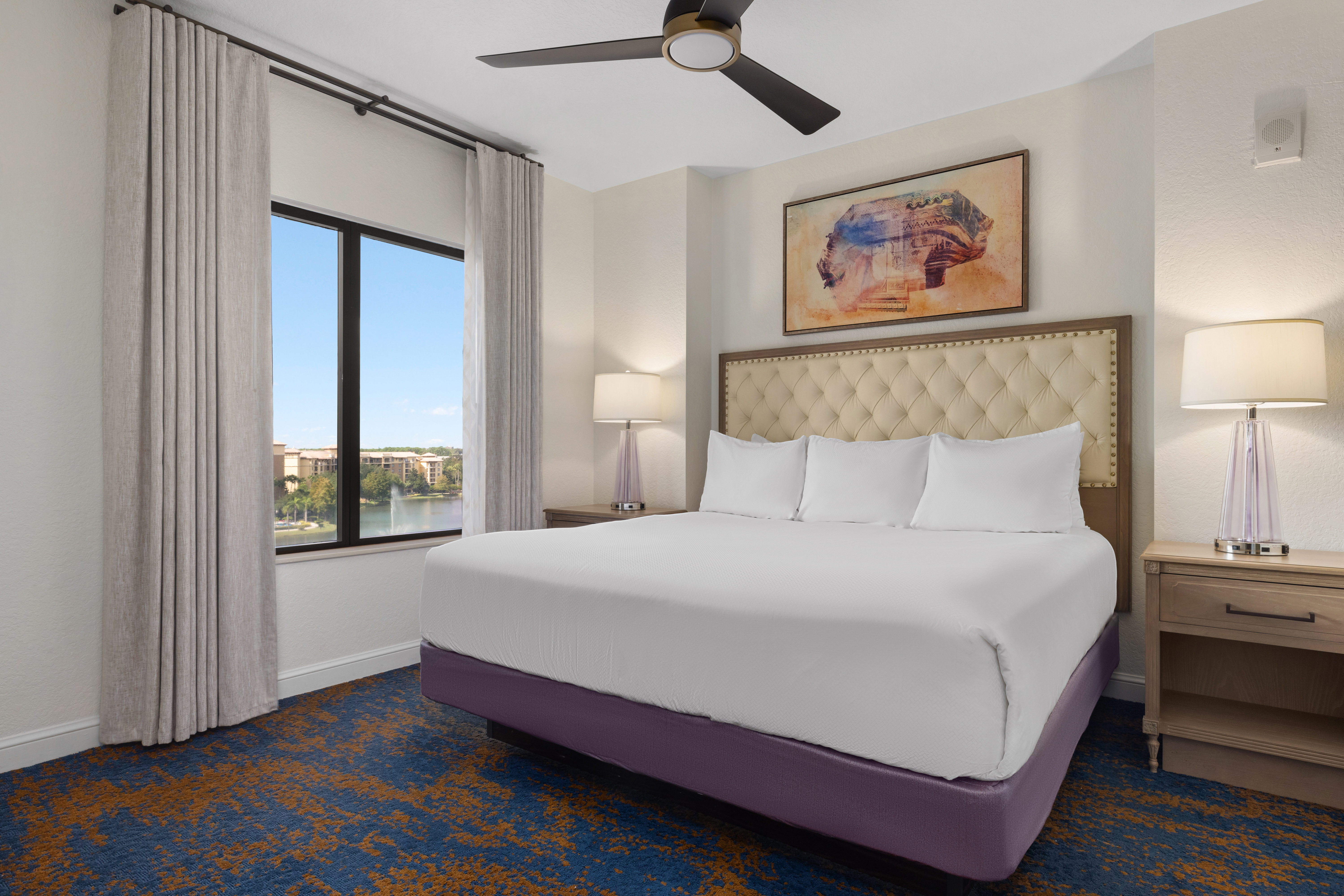Guest room at the Club Wyndham Bonnet Creek Resort in Lake Buena Vista, Florida