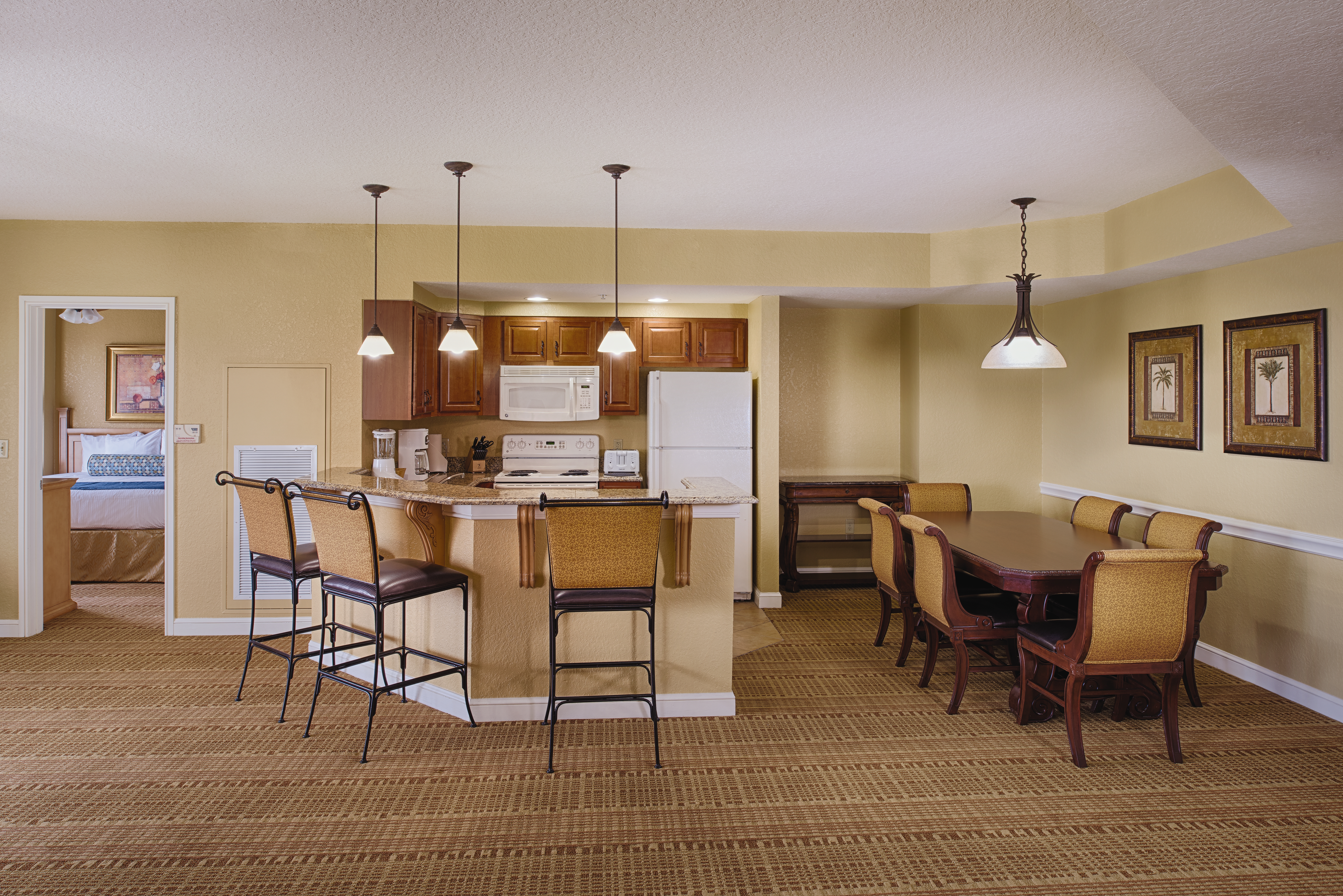 Club Wyndham Bonnet Creek Resort suite kitchen in Lake Buena Vista, Florida