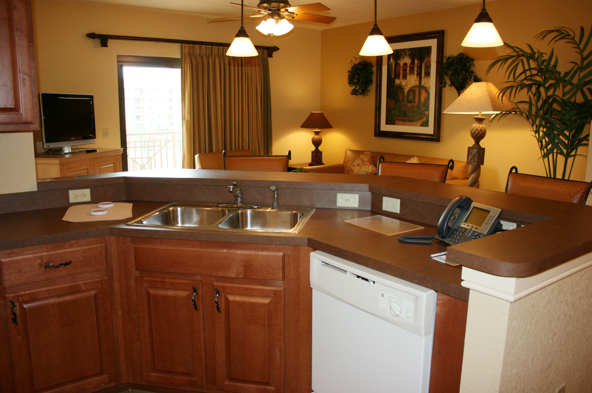 Club Wyndham Bonnet Creek Resort suite kitchen in Lake Buena Vista, Florida