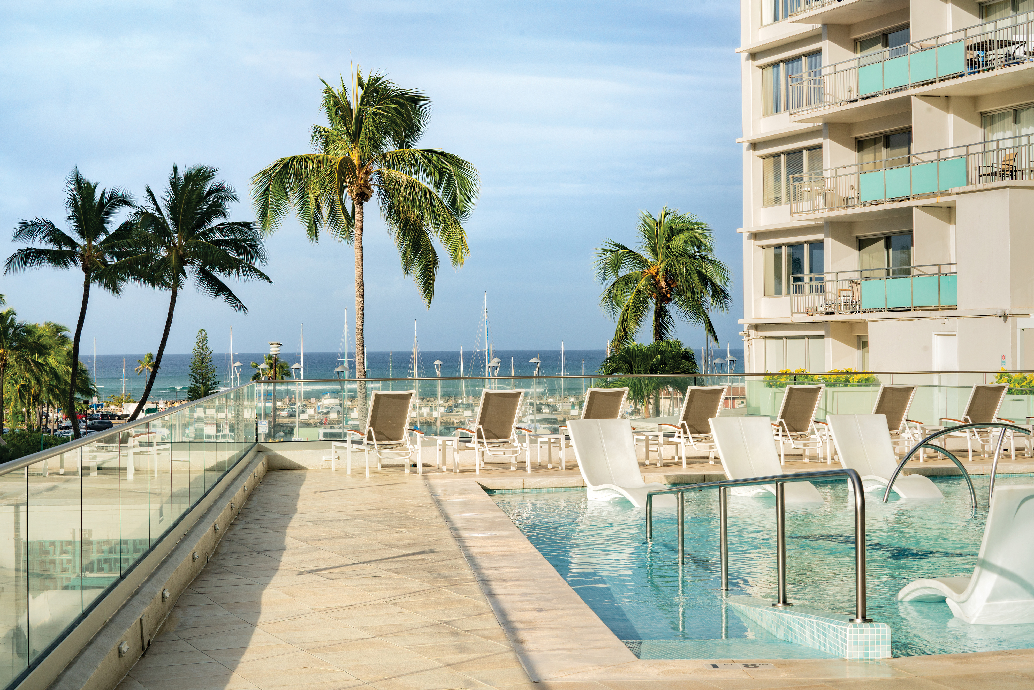 Pool at the Shell Vacations Club Waikiki Marina Resort at the llikai in Honolulu, Hawaii