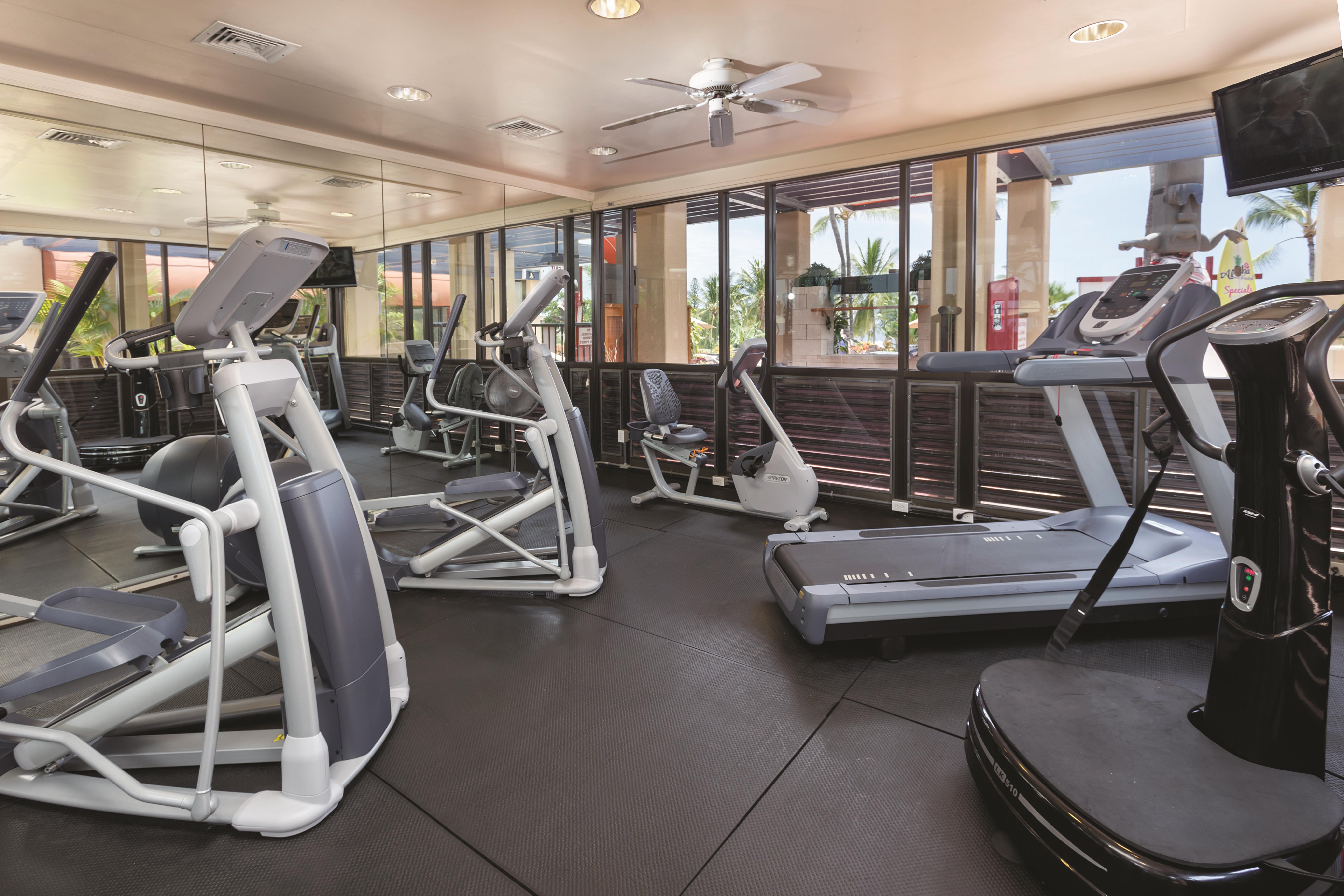 Fitness room at Shell Vacations Club Kona Coast Resort in Kailua Kona, Hawaii