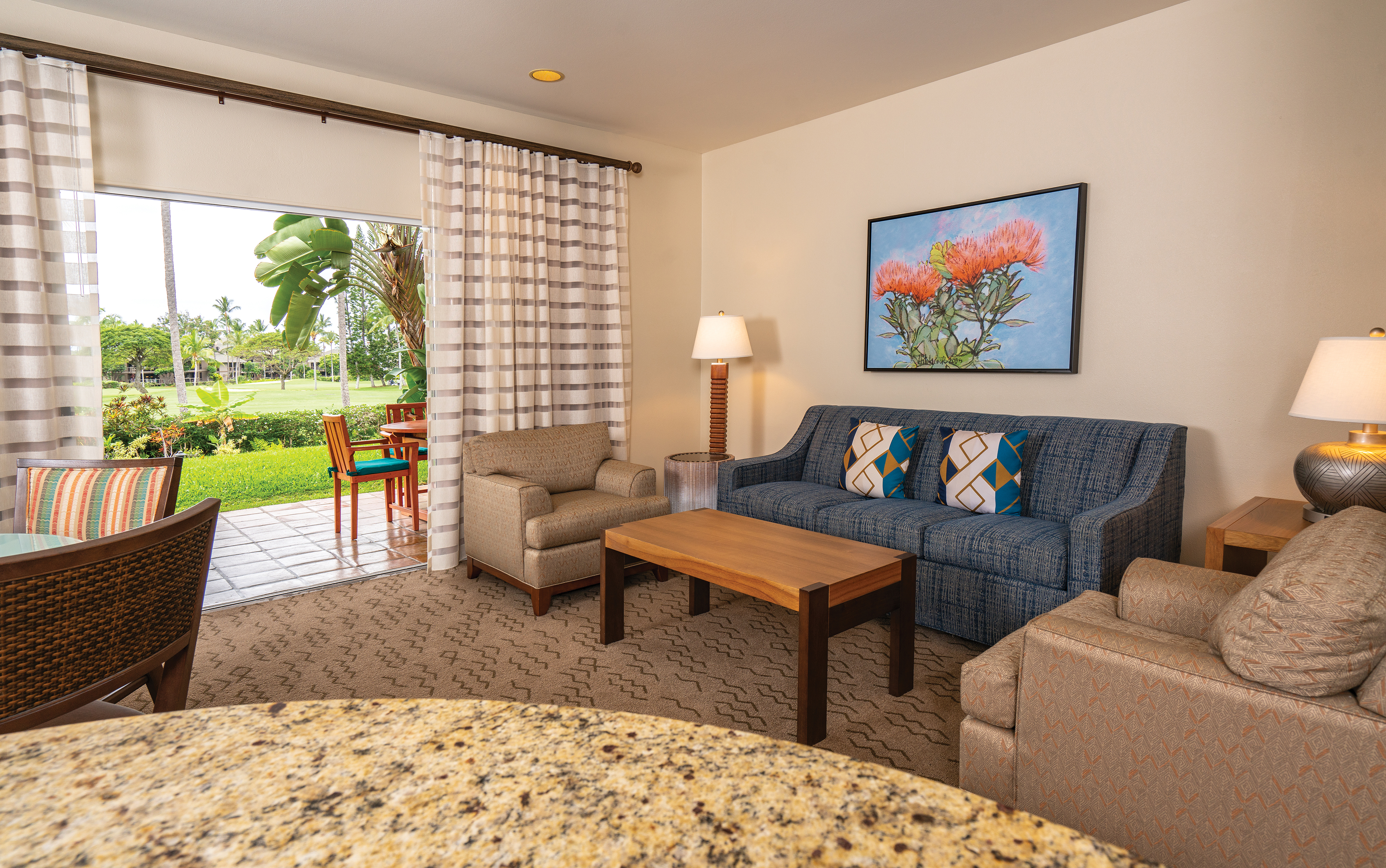 Guest room at the Shell Vacations Club Kona Coast Resort in Kailua Kona, Hawaii