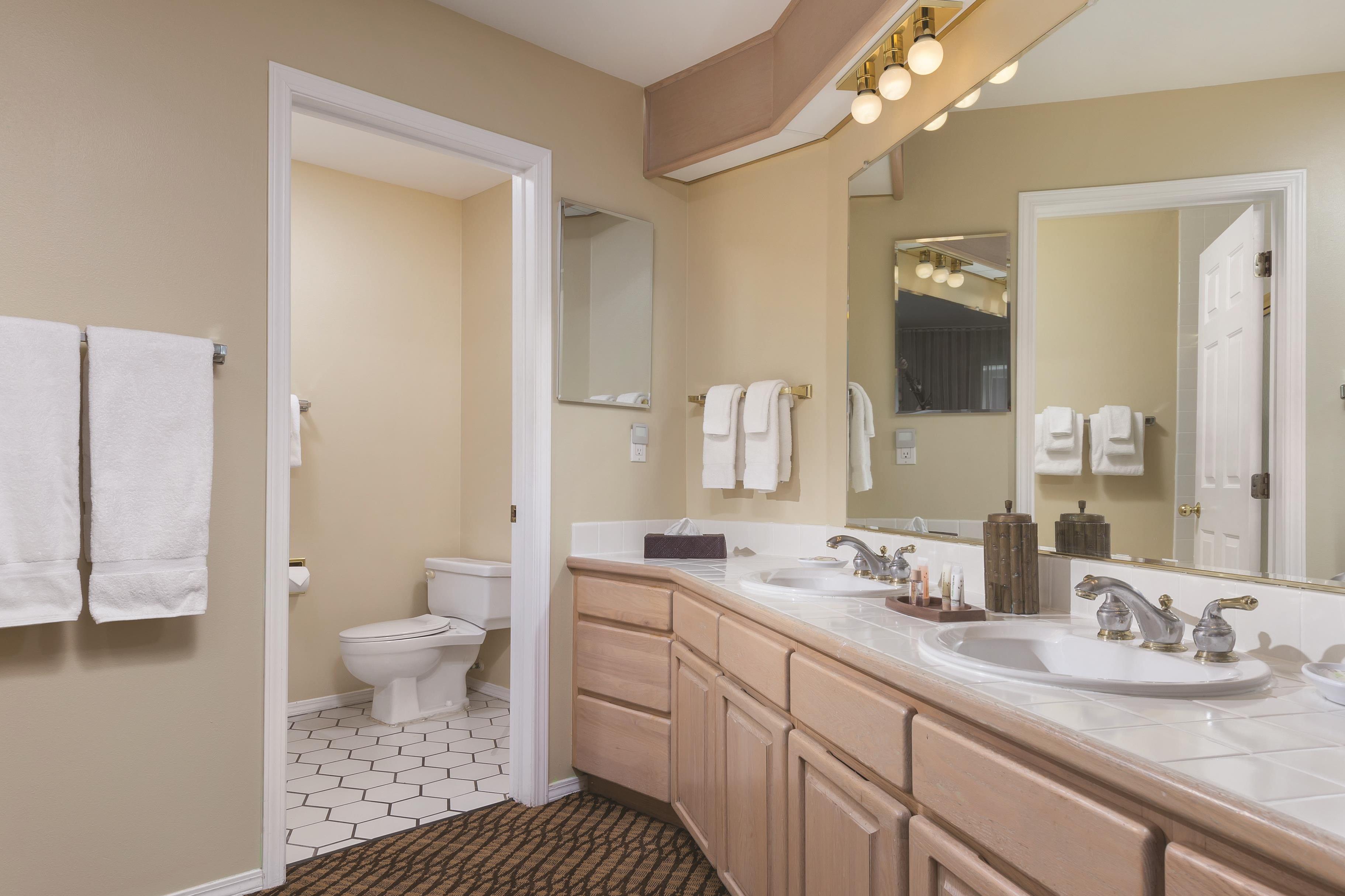 Guest room bath at the Shell Vacations Club Holua Resort at the Mauna Loa Village in Kailua Kona, Hawaii