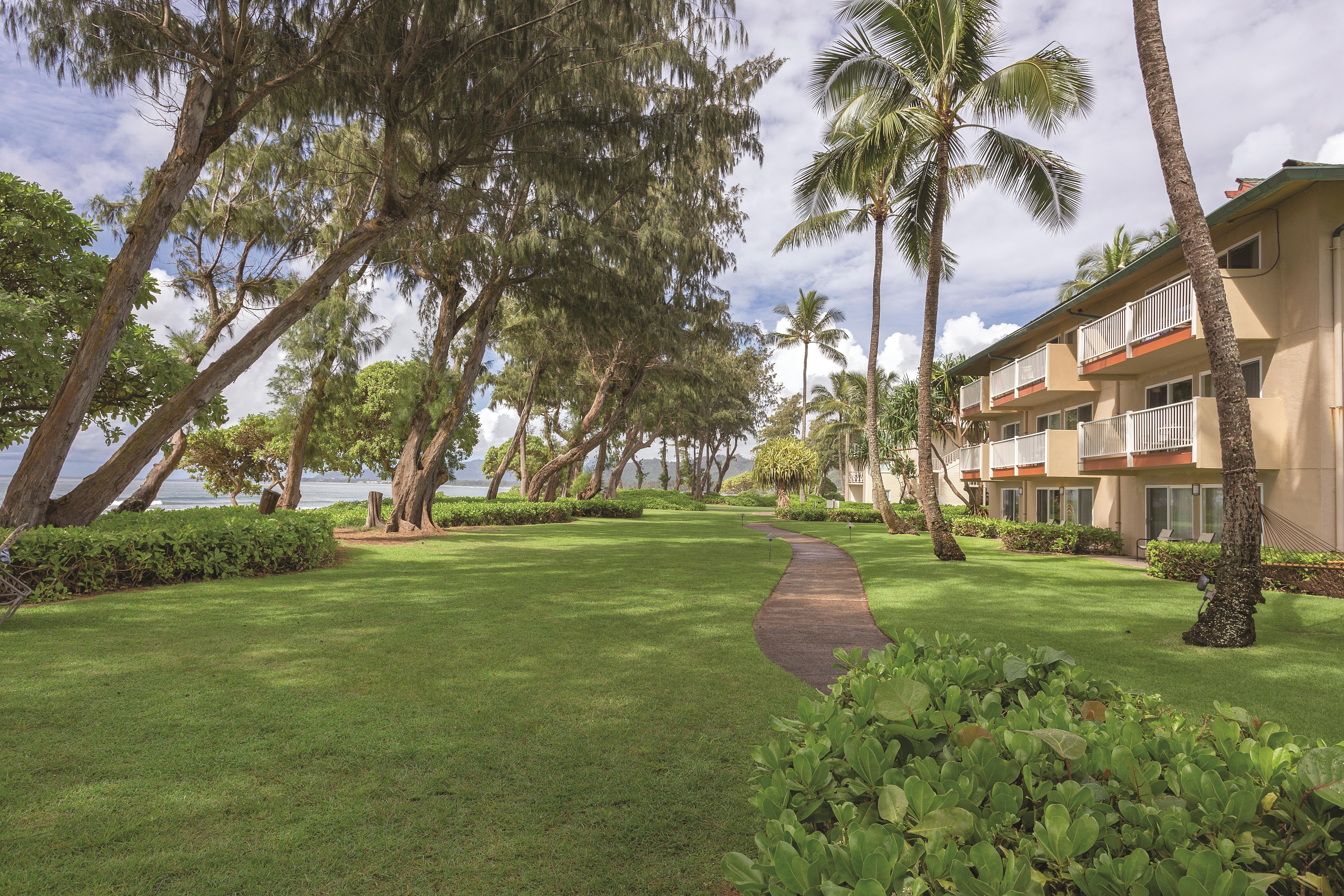 Exterior of Shell Vacations Club Kauai Coast Resort at the Beachboy hotel in Kapaa, Hawaii