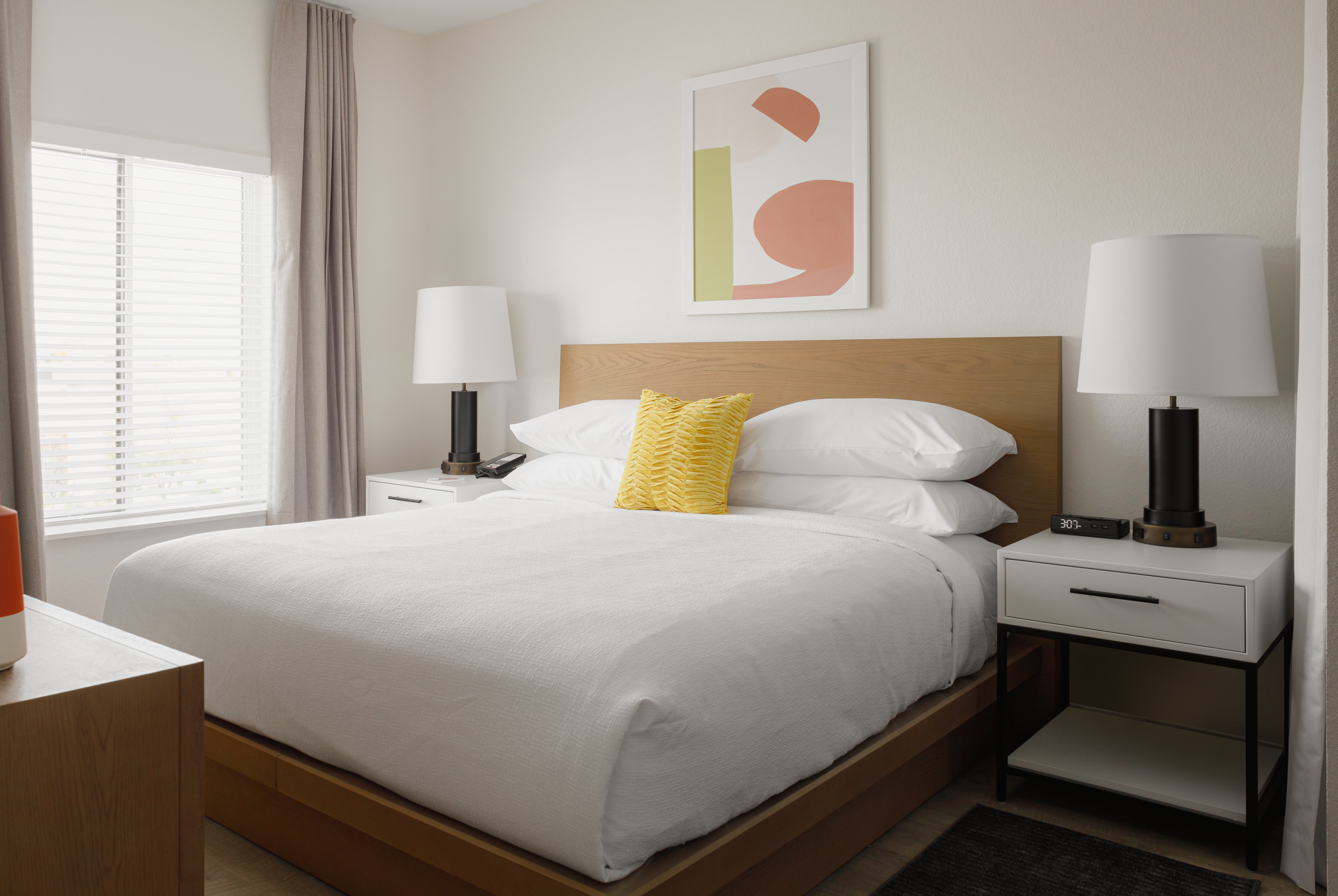 Guest room at the WaterWalk Extended Stay Huntsville in Huntsville, Alabama