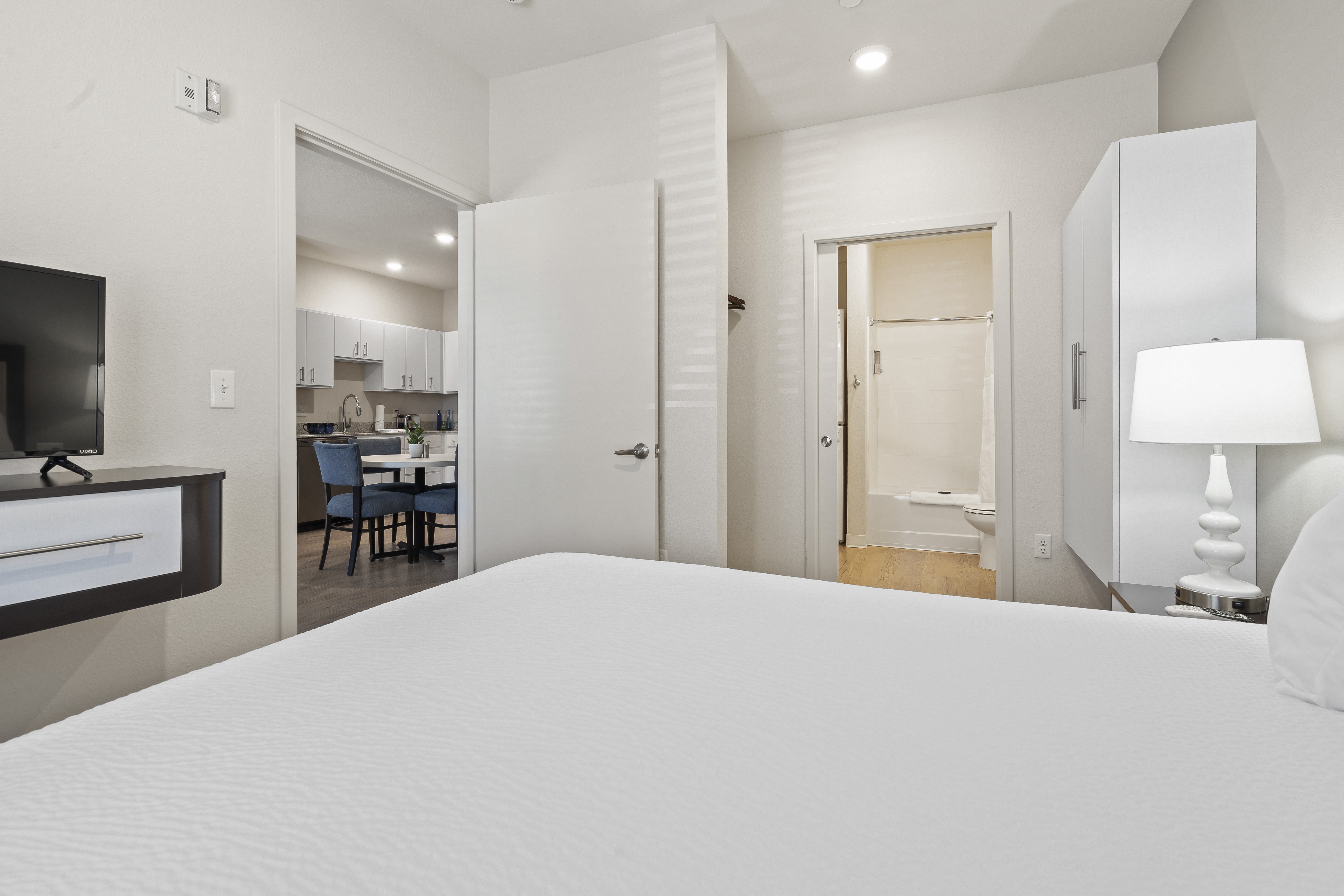Guest room at the WaterWalk Extended Stay Kansas City - Overland Pk in Overland Park, Kansas