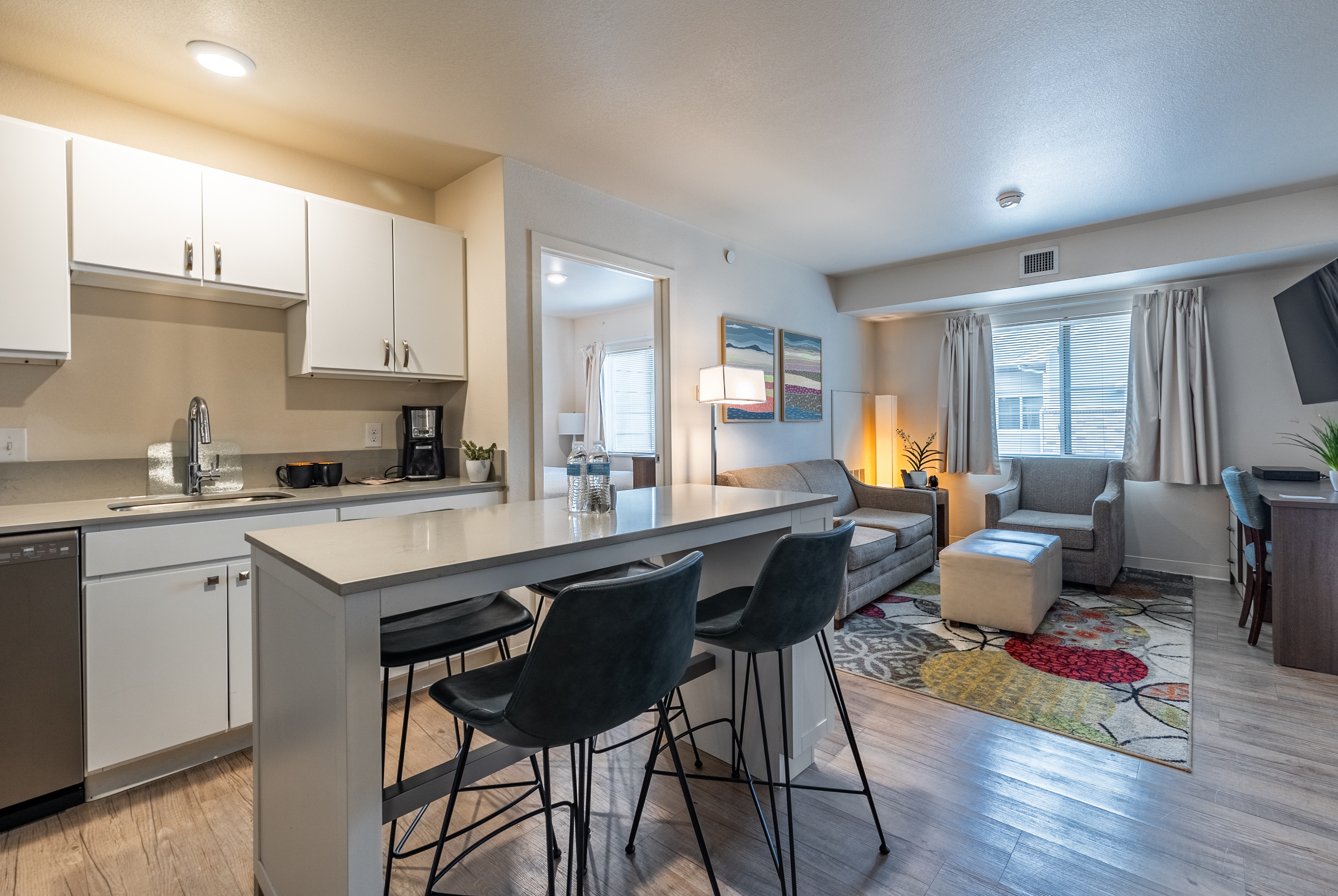 Guest room at the WaterWalk Extended Stay Wichita in Wichita, Kansas
