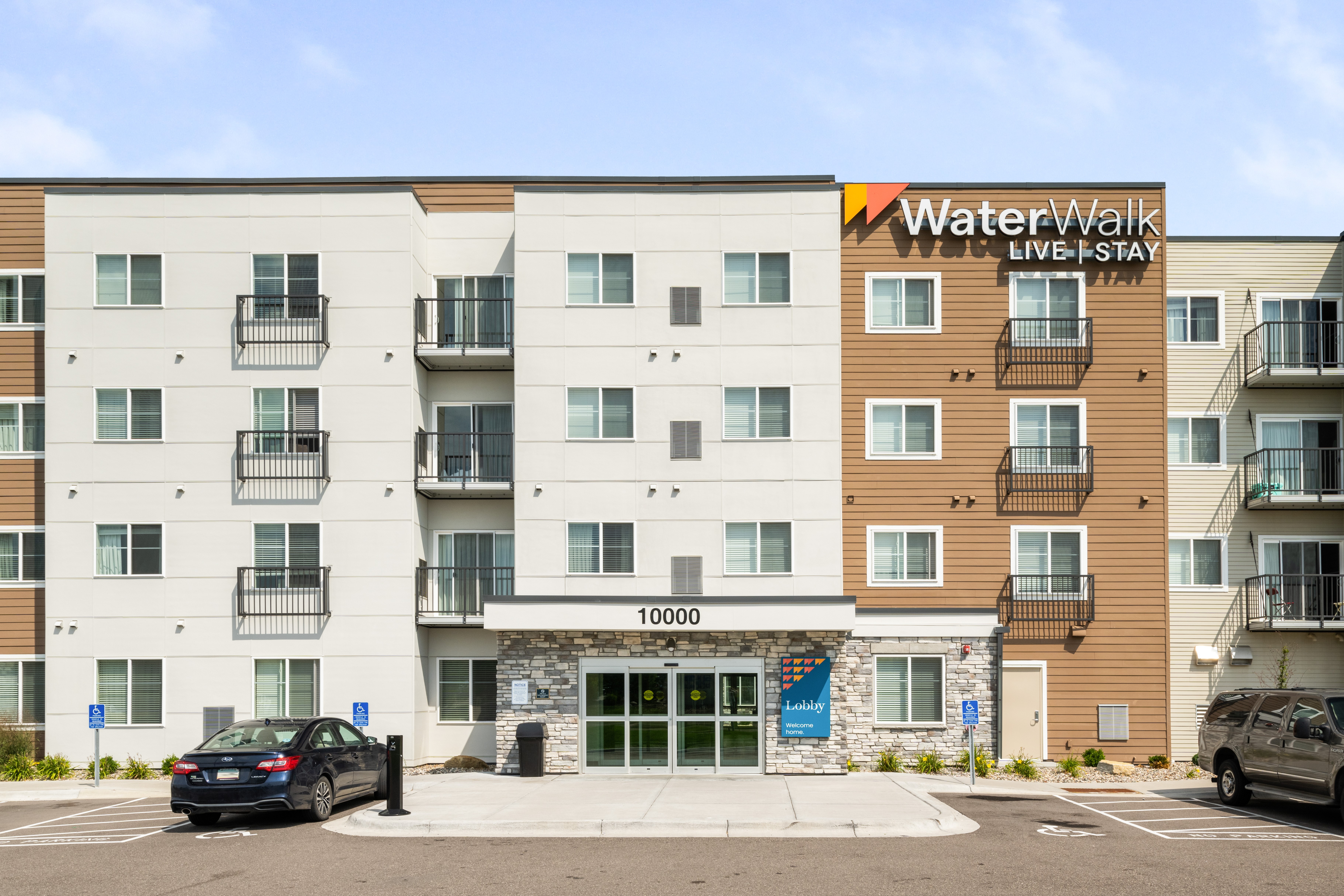 Exterior of WaterWalk Extended Stay Minneapolis - Plymouth hotel in Plymouth, Minnesota