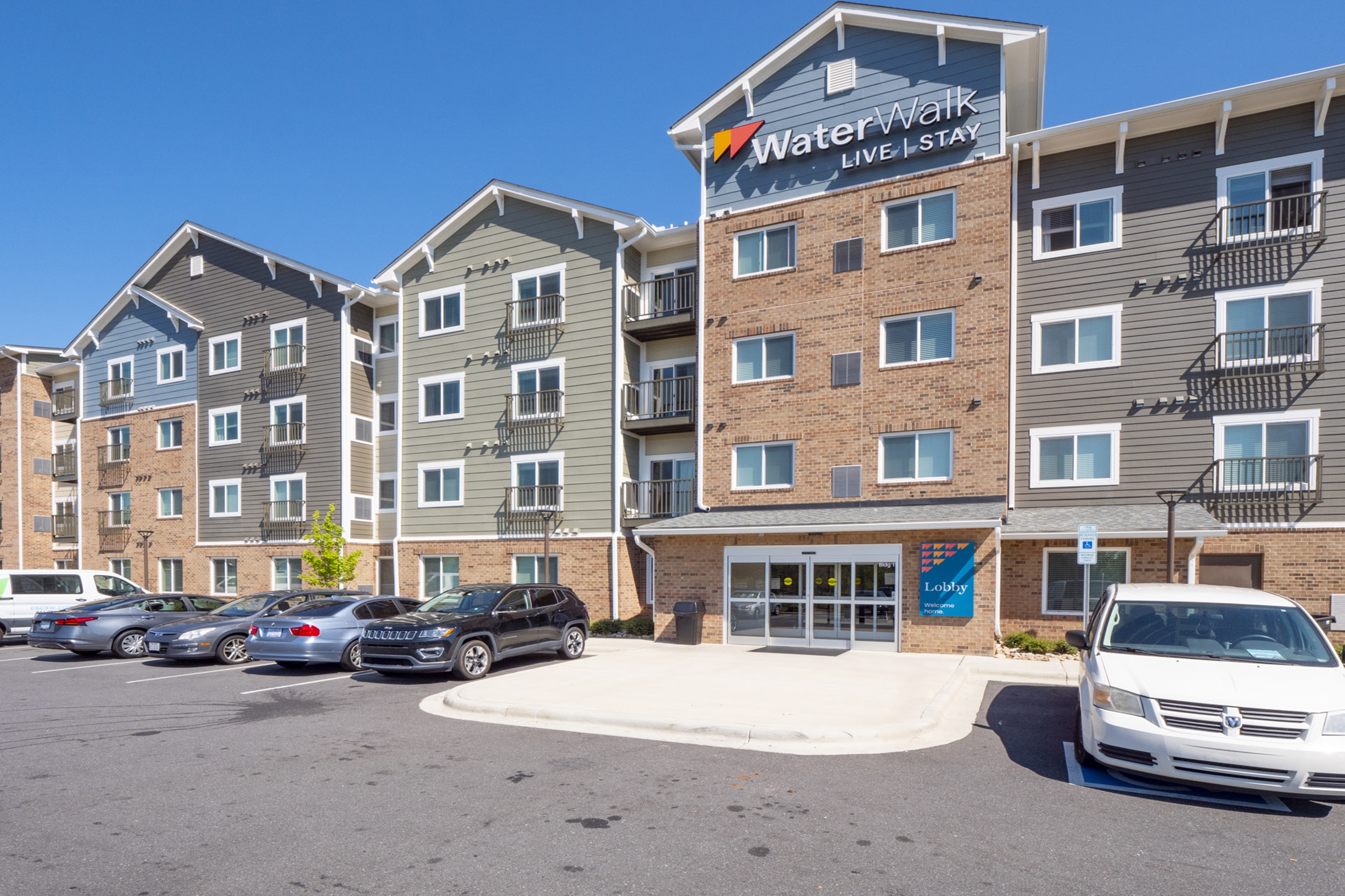 Exterior of WaterWalk Extended Stay Charlotte - Arrowood hotel in Charlotte, North Carolina