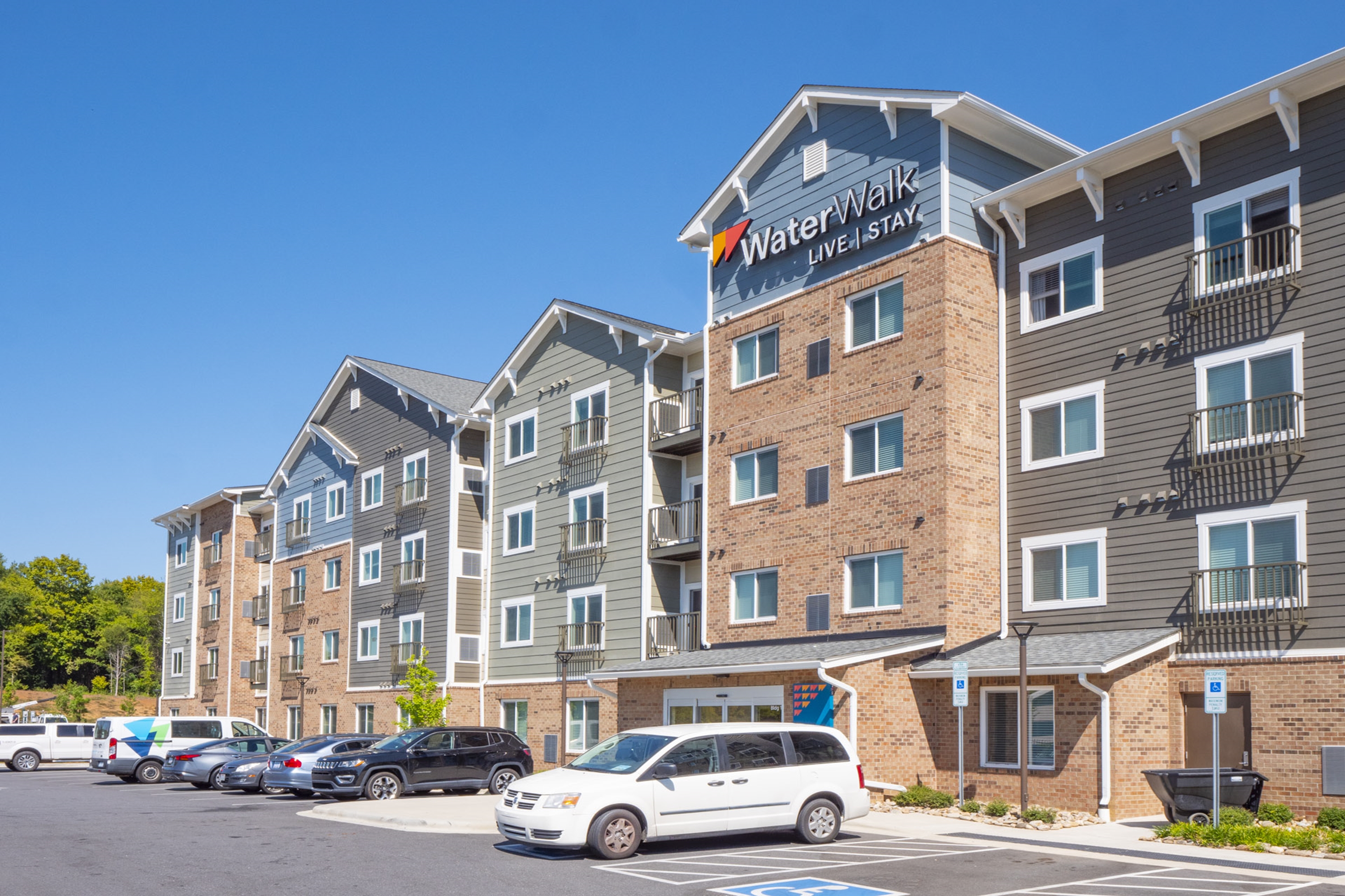 Exterior of WaterWalk Extended Stay Charlotte - Arrowood hotel in Charlotte, North Carolina